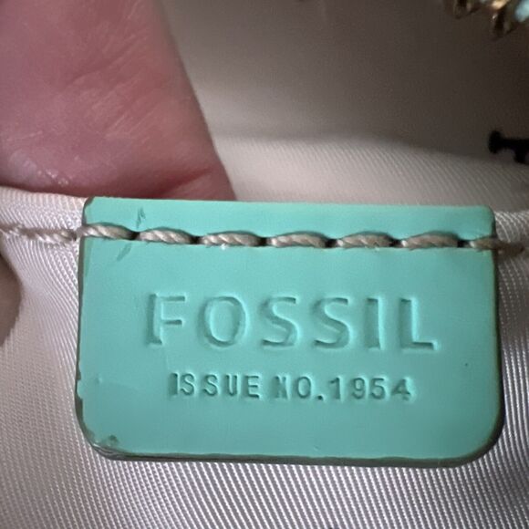 Fossil Key Per Crossbody Purse Novelty Trumpet Print Nylon Top Zip Pockets Music - Picture 9 of 13